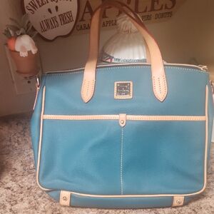 Dooney & Bourke Blue and Tan Tote Bag